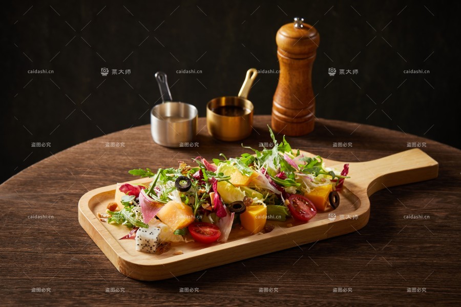 时蔬沙拉、蔬菜、水果